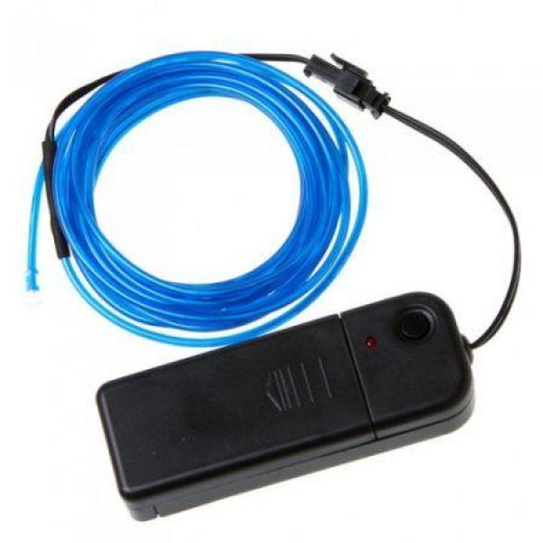 3M Blue Flexible Neon Light EL Wire Rope Tube With Controller