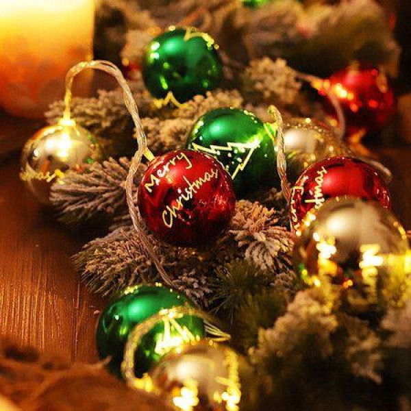 3M Christmas Decorative Light For Christmas Attractive PVC Electroplating Ball Christmas Light String For Home And Gardening Decor