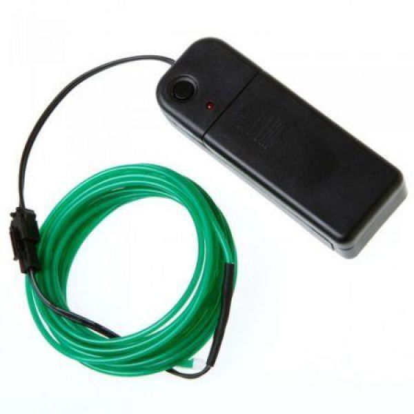 3M Green Flexible Neon Light EL Wire Rope Tube With Controller