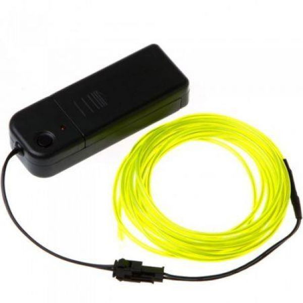 3M Lemon Flexible Neon Light EL Wire Rope Tube With Controller