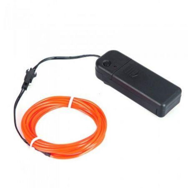 3M Orange Flexible Neon Light EL Wire Rope Tube With Controller