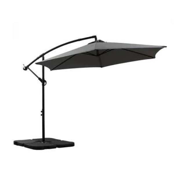 3M Outdoor Umbrella Cantilever Grey With Base