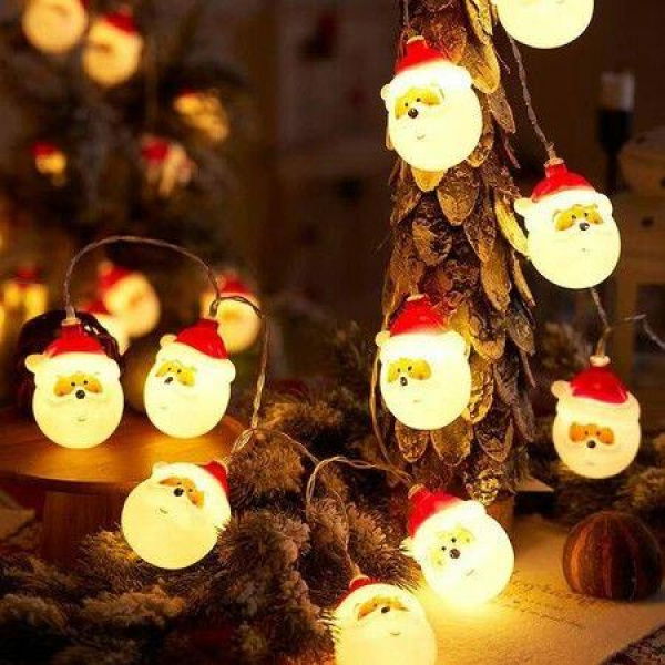 3m Santa Claus PVC String Lights Christmas Santa Claus Decorations String Lights 20LED Lightsfor Party Xmas Tree Decor Kid's Room