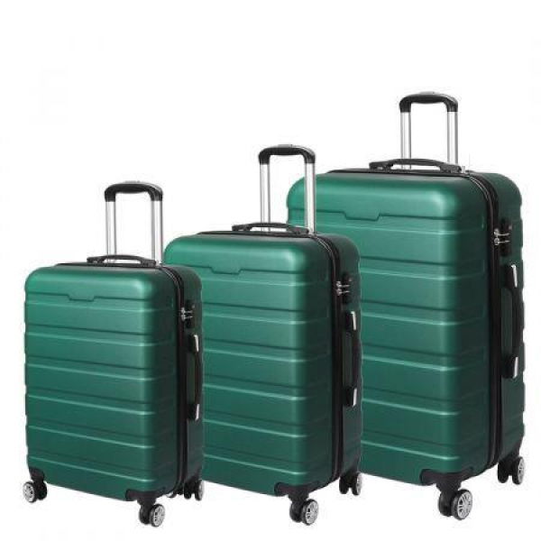 3PC Luggage sets Suitcase Green