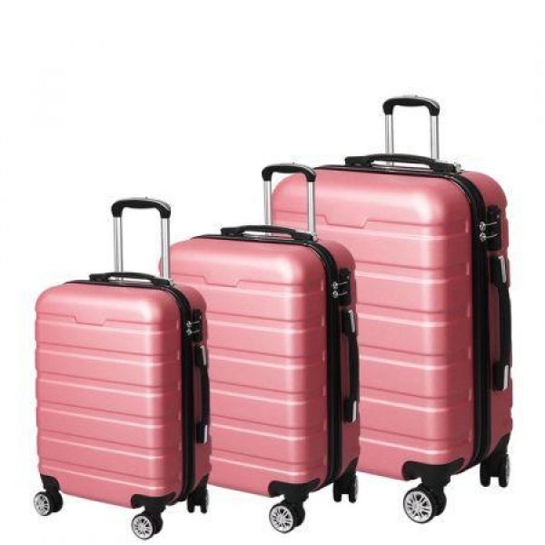 3PC Luggage sets Suitcase Rose Gold