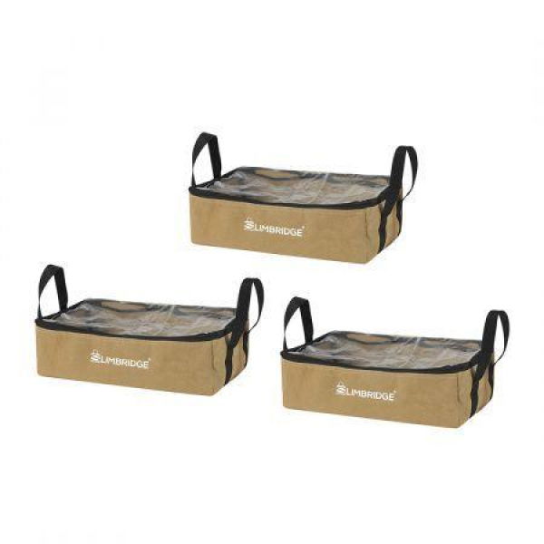 3PCS Camping Canvas Storage Khaki