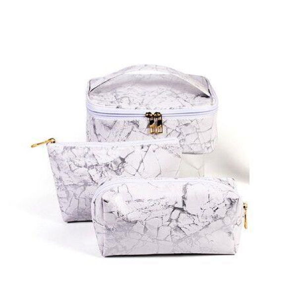 3Pcs Makeup Bags Portable Travel Cosmetic Bag Waterproof Organizer Multifunction Case Marble Toiletry Bags