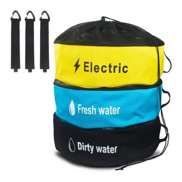 3Pcs RV Hose Storage Bags, Waterproof RV Sewer Hose Storage for Fresh, Black Water Hoses, Electrical Cords, and RV Accessories