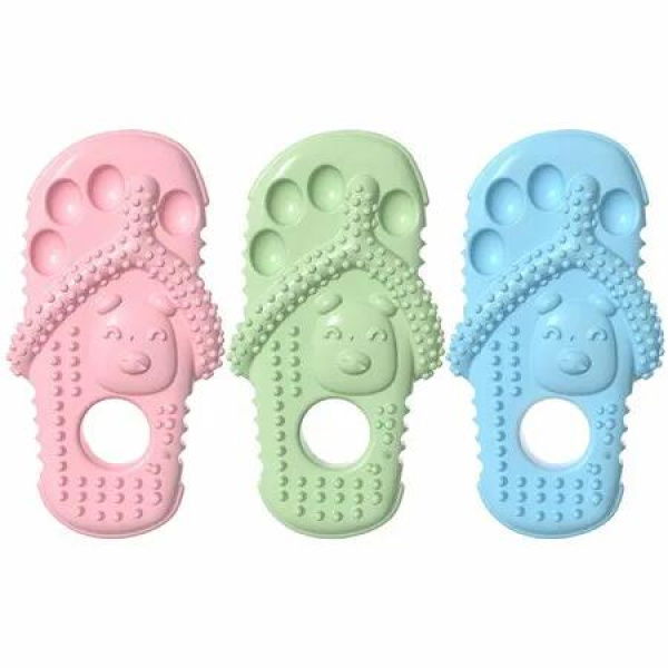 3pcs Teeth Cleaning Toys TPR Interactive Puppy Dog Chew Toys Slipper Shape