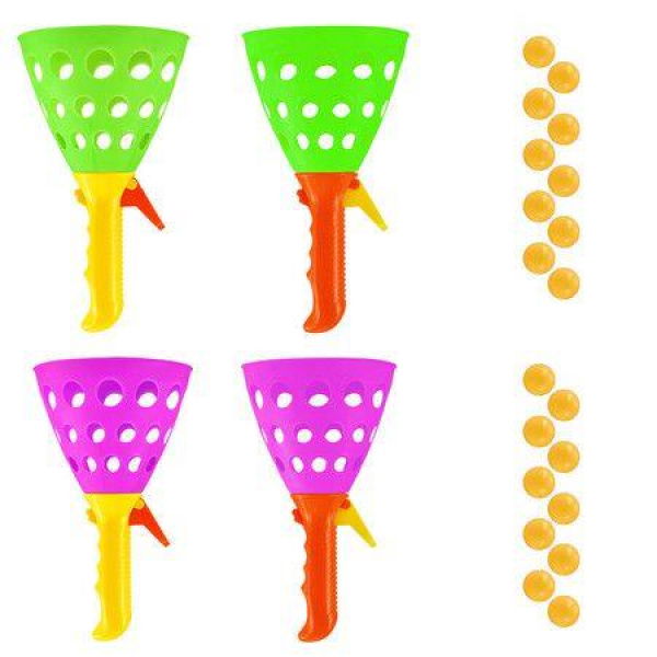 (4 Catch Launcher Baskets and 20 Balls)Toss And Catch Game, Easter Basket Stuffers Gifts Party Favors Beach Sport Toys for Kids,Outdoor Indoor Game