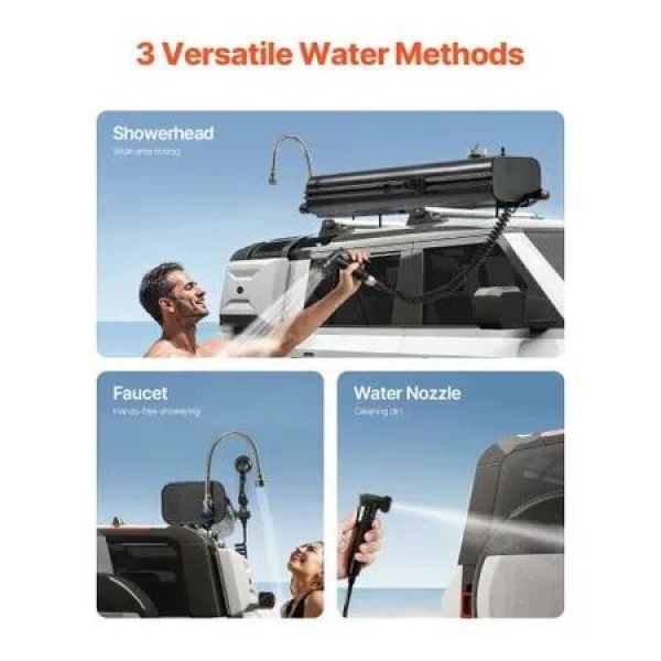 4 Gal Roof Rack Water Tank Portable Water Tank with Splash-Guard Panel