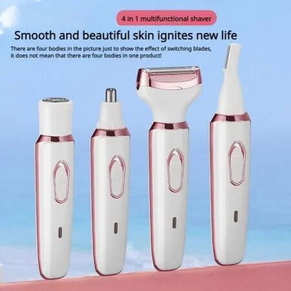 4-in-1 Electric Shaver for Women: Facial Hair Removal, Body Epilator, and Nose Hair Trimmer