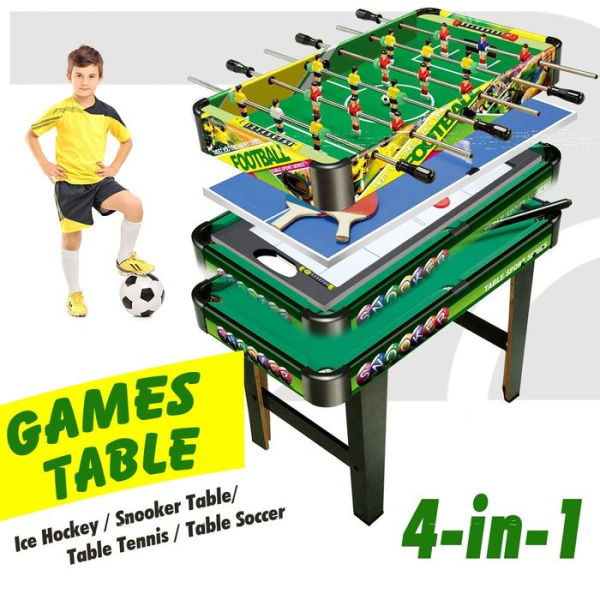 4-in-1 Games Table - Air Hockey / Pool / Foosball / Table Tennis