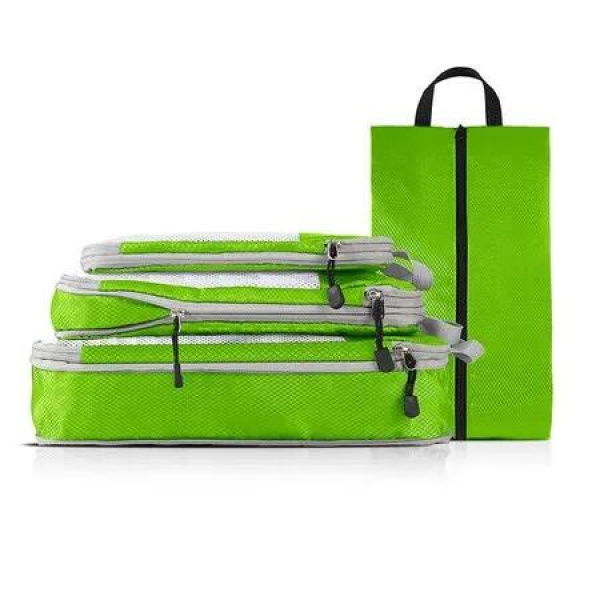 4-Pack Travel Luggage Compression Bags: Keep Belongings Organized, Protected, and Compact with These Lightweight, Dust-Resistant Storage Bags in Emerald Green