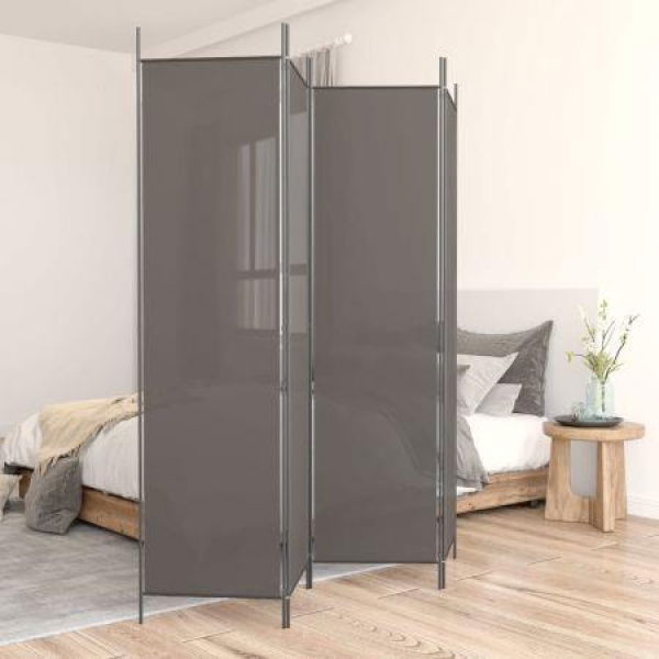 4-Panel Room Divider Anthracite 698x180 Cm Fabric