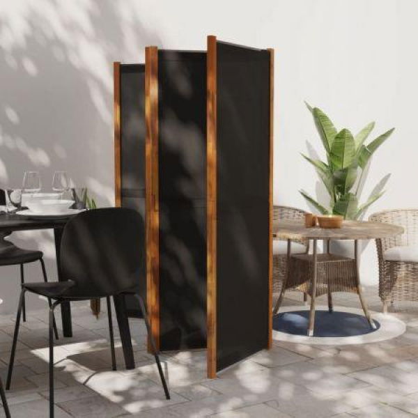 4-Panel Room Divider Black 280x180 Cm