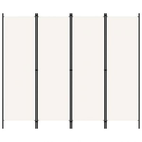 4-Panel Room Divider White 200x180 Cm