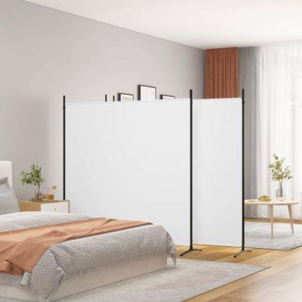 4-Panel Room Divider White 698x180 Cm Fabric