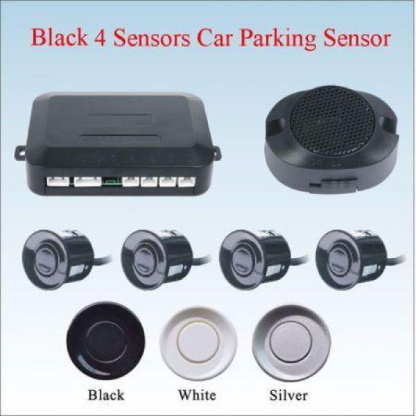 4 Parking Sensors Car Backup Reverse Radar Rearview Buzzer Sound Alarm AU-White