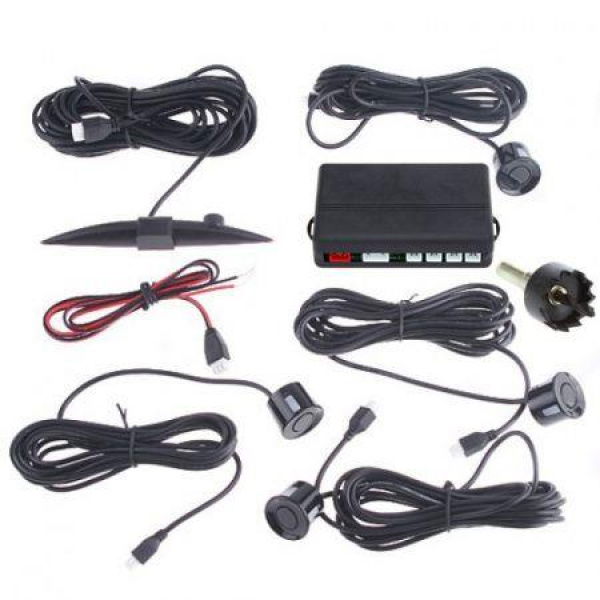 4 Parking Sensors LED Car Backup Reverse Radar Kit