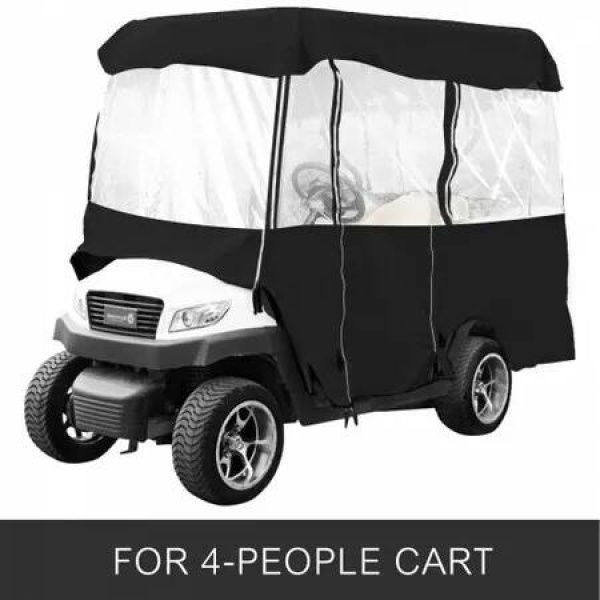 4 Passenger Golf Cart Cover Driving Enclosure Waterproof Roll-up Door