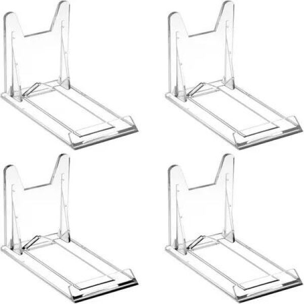 4 PCS Transparent Bracket Adjustable Card Holder For Books Electronics