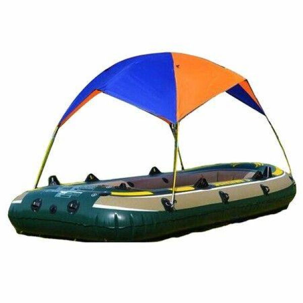 4 Persons Waterproof UV Protection Folding Inflatables Boat Awning Top Cover with 4 D Shaped Buckles Inflatable Kayak Awning Canopy Camping