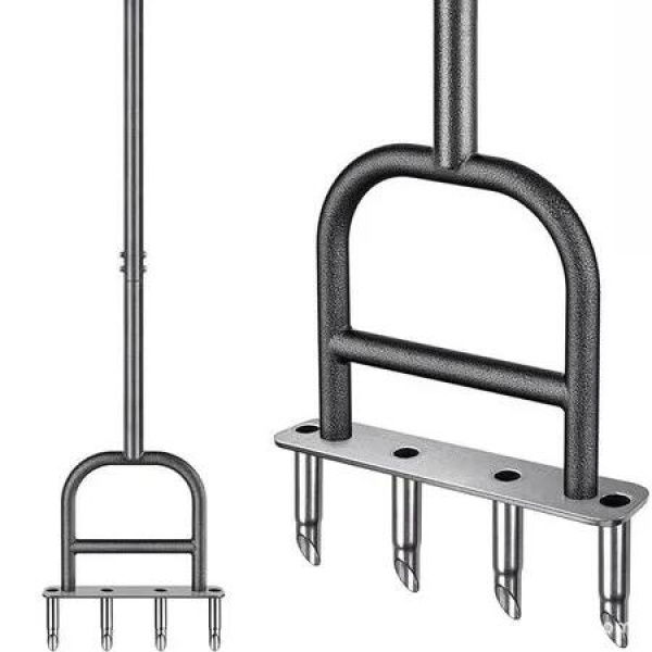 4 Prong Lawn Aerator Soil Turner 1.3cm Spike Diameter 9cm Drilling Depth Suitable For Adding Air Water And Fertilizer To Lawns