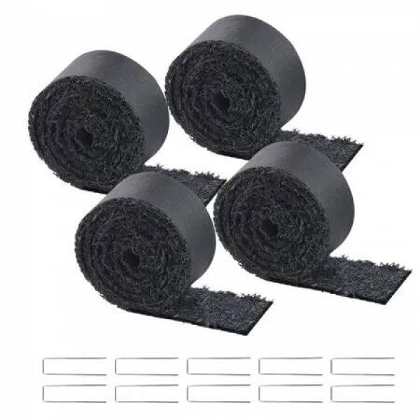 4 Rolls Rubber Mulch Roll for Landscaping 120 x 4.5in Rubber Mulch Mat