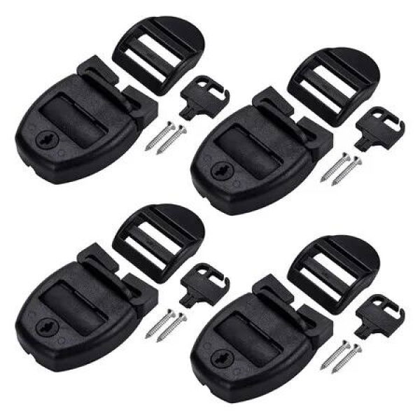 4 Sets Spa Hot Tub Cover Clips, Hot Tub Cover Broken Latch Repair Kit, Replacement 4 Latches Clip Locks for Spa Cover Straps