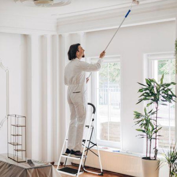 4-Step Ladder With Convenient Handgrip And Anti-Slip Pedal For Home/Garden.