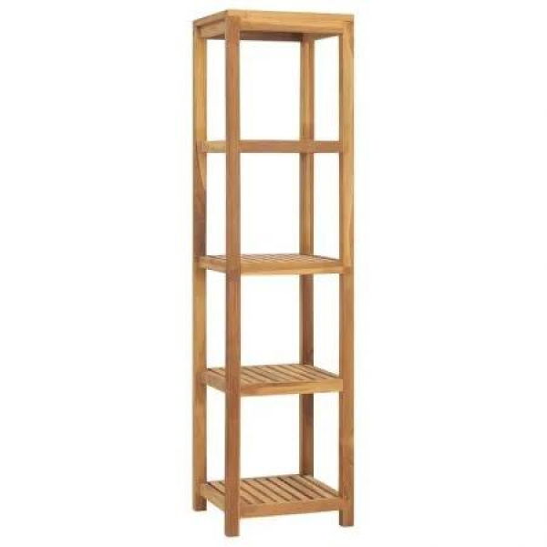 4-Tier Bathroom Storage Rack Solid Wood Teak 42x42x165 cm