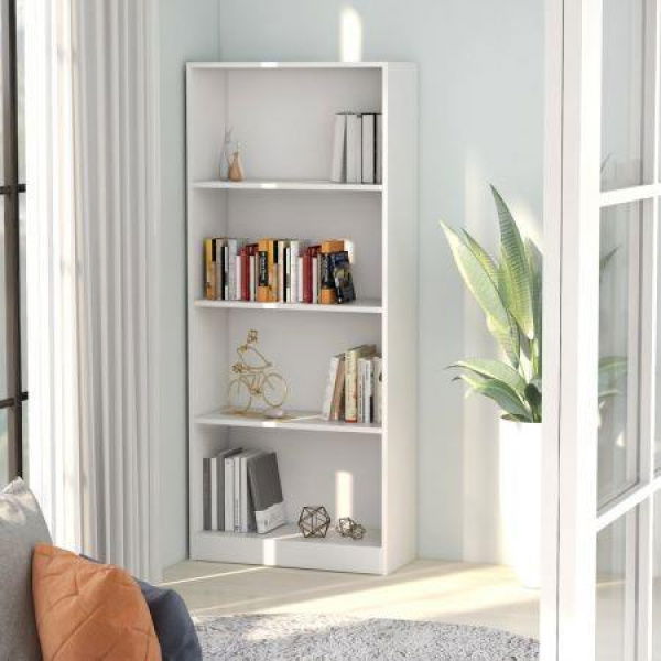 4-Tier Book Cabinet White 60x24x142 Cm Chipboard