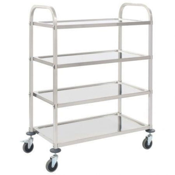 4-Tier Kitchen Trolley 107x55x125 Cm Stainless Steel