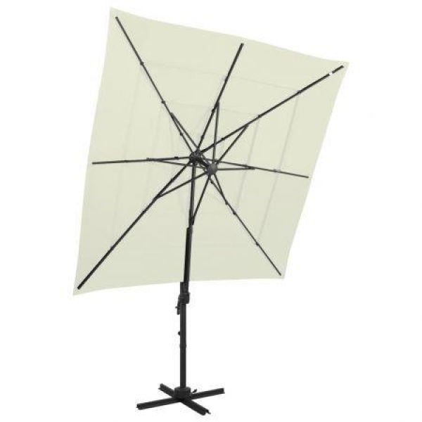 4-Tier Parasol With Aluminium Pole Sand 250x250 Cm