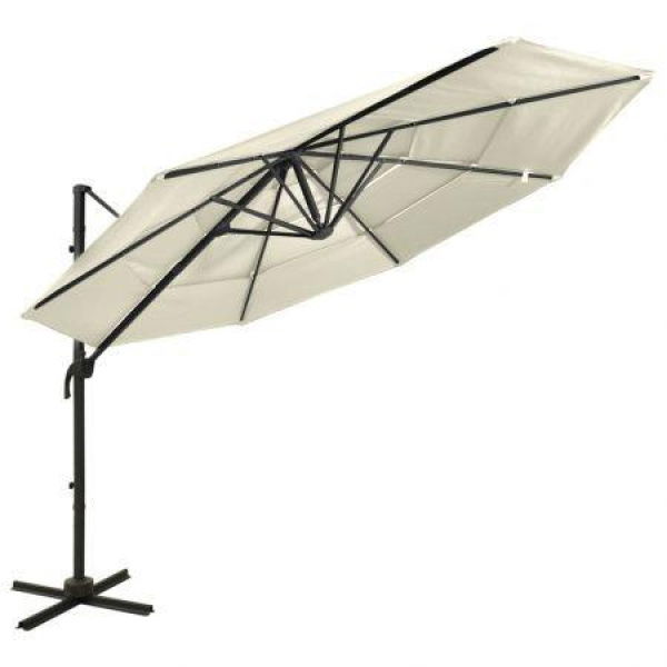 4-Tier Parasol With Aluminium Pole Sand 3x3 M