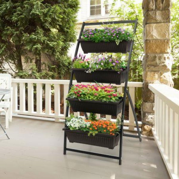 4-Tier Vertical Garden Bed With 4 Container Boxes | RedTicket