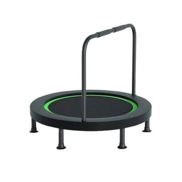 40 Inch Folding Trampoline with U-shaped handrail Green Home Fitness Bouncer Indoor and Outdoor Bungee Training Equipment Men Women Children Portable