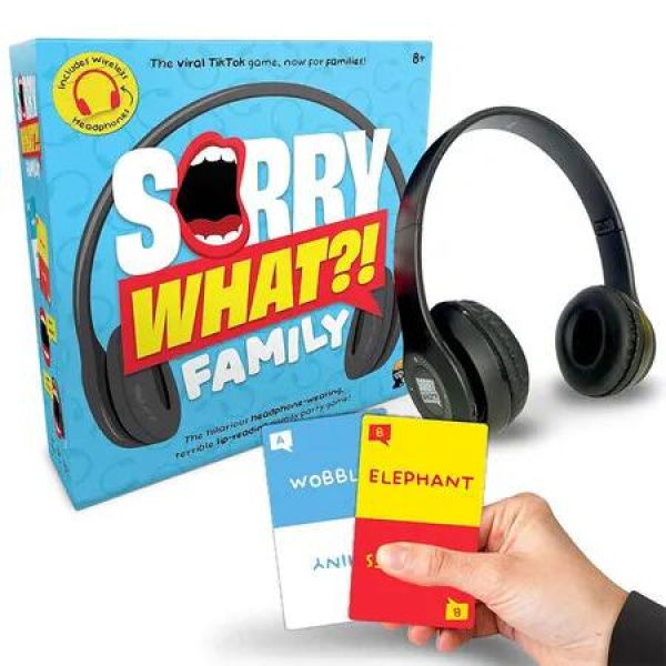 400 Cards Headphones Charger Sorry What Game Fun Icebreaker Board game Lip Reading Hilarious Reactions Team Gameplay KID Christmas Gift