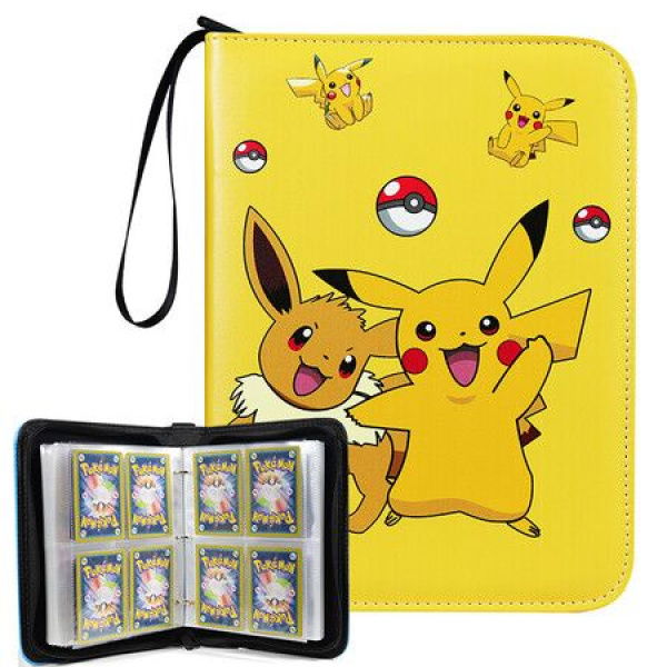 400 Cards PU Leather Pokemon Album Book Collection Holder Pocket AnimeBinder Folder Gift For Kids 24X18CM