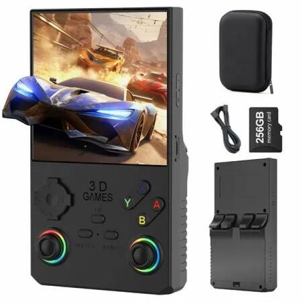 40000 in 1 V40 MAX Handheld Game Console 4.0 in Screen Mini Retro Console 4000mAh Portable Pocket Arcade 45+ Mainstream Emulator 256G TF Card (Black)