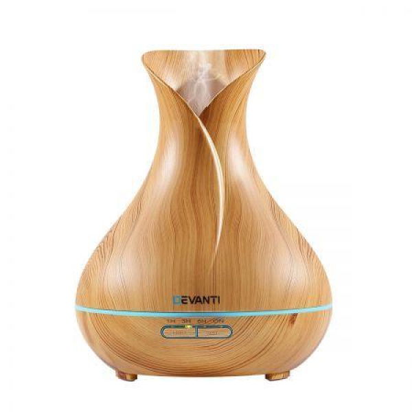 400ml 4-in-1 Aroma Diffuser With Remote Control - Light Wood