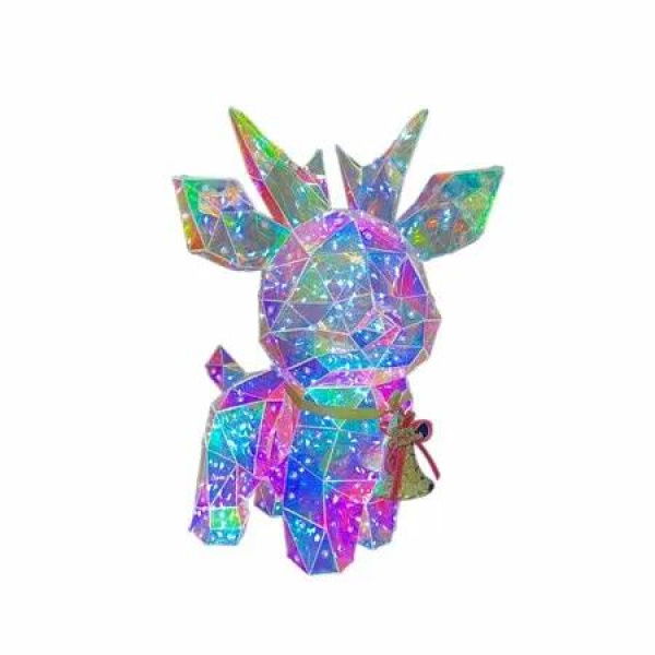 40CM Prismatic Iridescent Reindeer Light Decorations, Prismatic Christmas Decor,150 LED Cool White Lights for Indoor Holiday Decor, Christmas Eve Night Decor