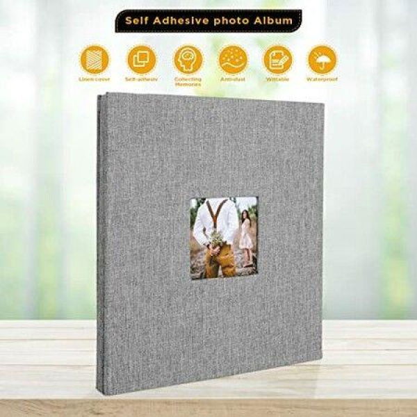 40 Pages Photo Album Self-Adhesive Magnetic Scrapbook Photo Albums Family Wedding Family 26*28CM Grey