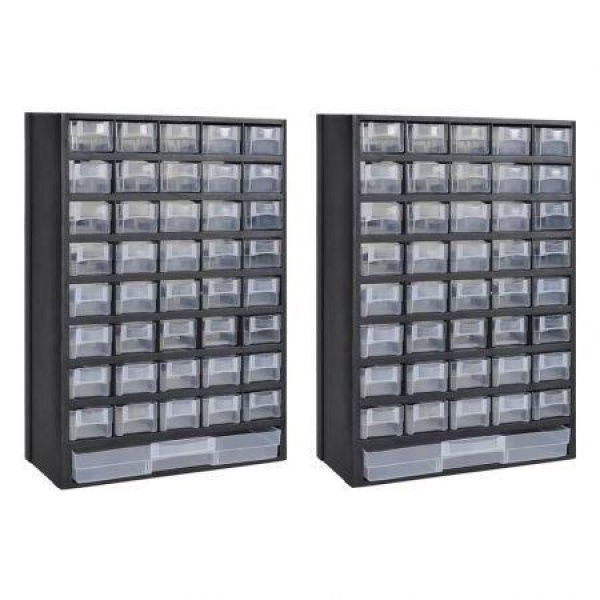 41-Drawer Storage Cabinet Tool Box 2 Pcs Plastic