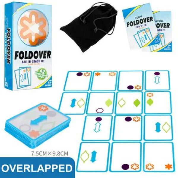 42 Pieces Spatial Logic Puzzle,Transparent Overlay Card Game,Spatial Logic Training,Smart Card Games for Ages 4 and Up
