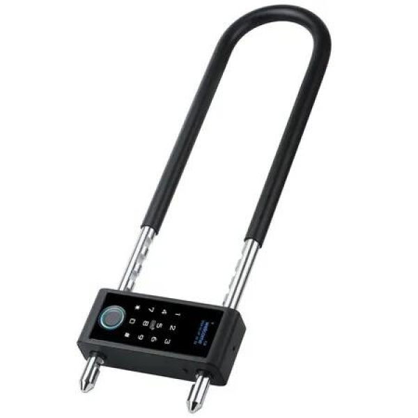 42cm Length Fingerprint U Shape Lock Glass Door Sliding Door Shop Password Card Office 50 Fingerprints Key Smart Anti Theft Electronic Smart Lock