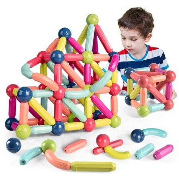 42PCS Magnetic Balls and Rods Set, Magnetic Building Set, Magnetic Balls and Sticks - Featuring Safe,Montessori Toys Stacking Toys for Kids 3+