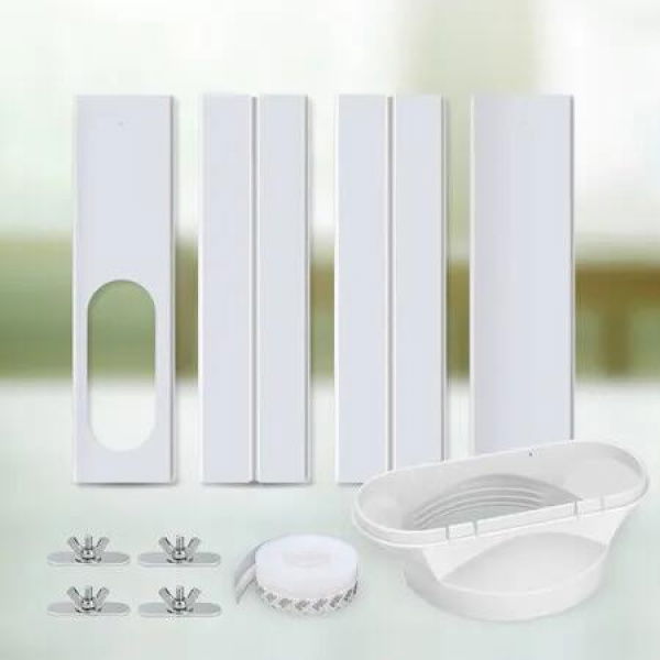 43-140cm flat mouth interface 130mm Air Conditioner Kit Max Adjustable Length140cm Air Conditioner Accessory Window Vent Reinforced PVC Plates Seal