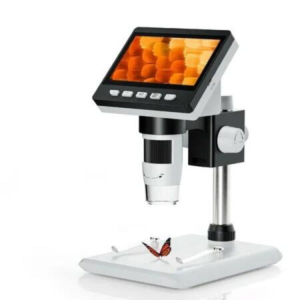 4.3' Digital Coin Microscope with 1000x Magnification,High-resolution LCD screen for clear viewing,8 adjustable LED lights,Windows PC Connectable Perfect for inspect coin stamp jewelry